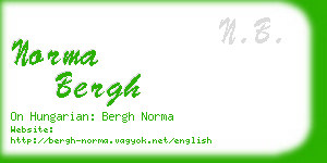 norma bergh business card